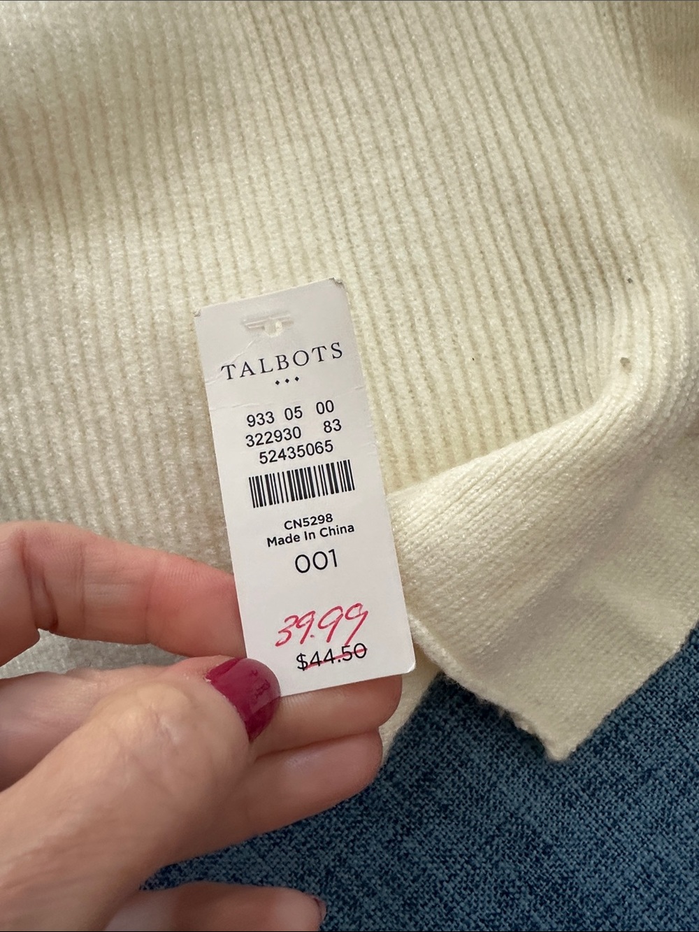 Talbots Cream Ribbed Ruffle Scarf NWT - Picture 3 of 4